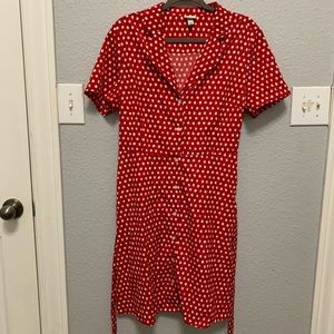 Target Red Polka Dot Button Down Dress